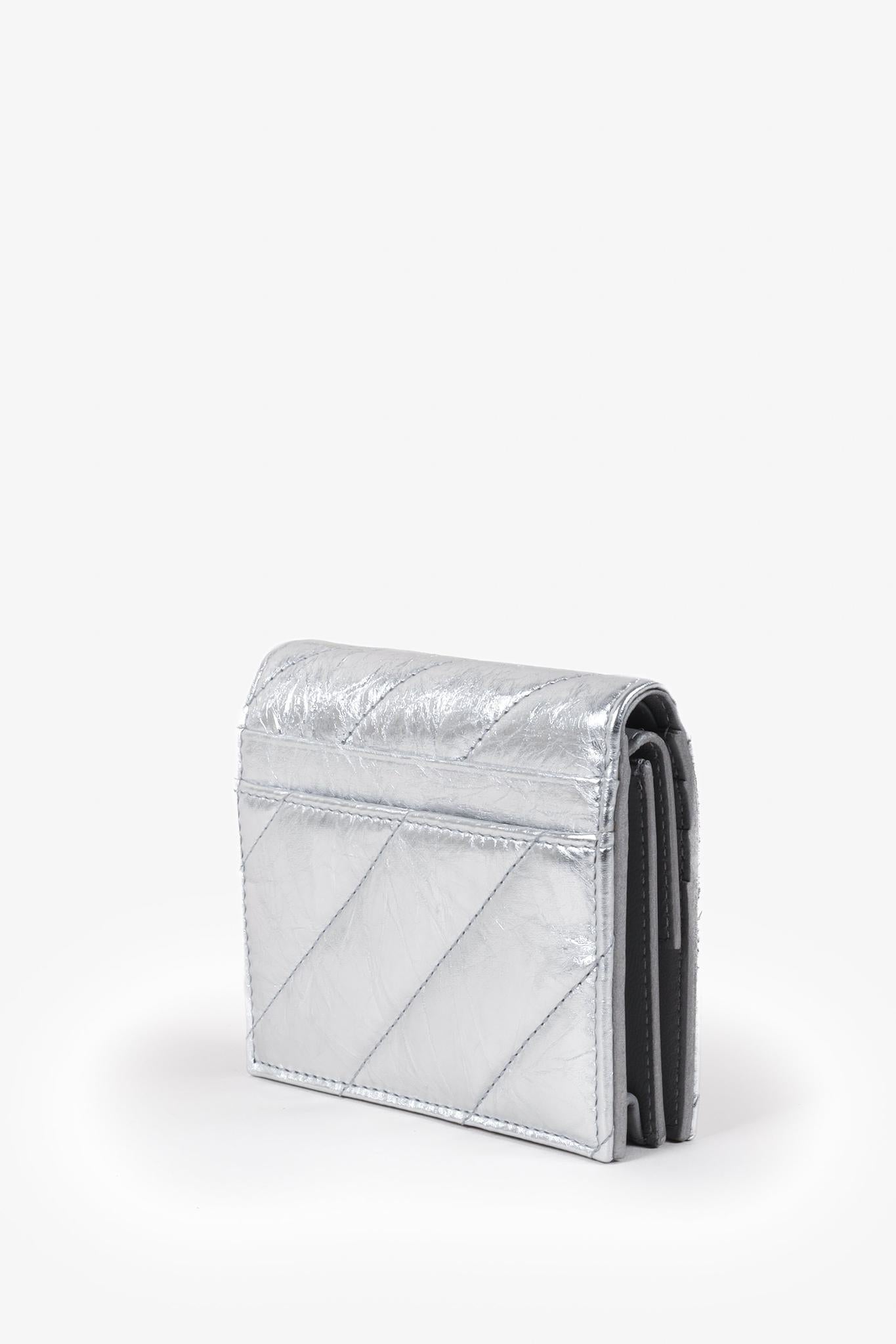 Balenciaga Crush Metallized Quilted Wallet