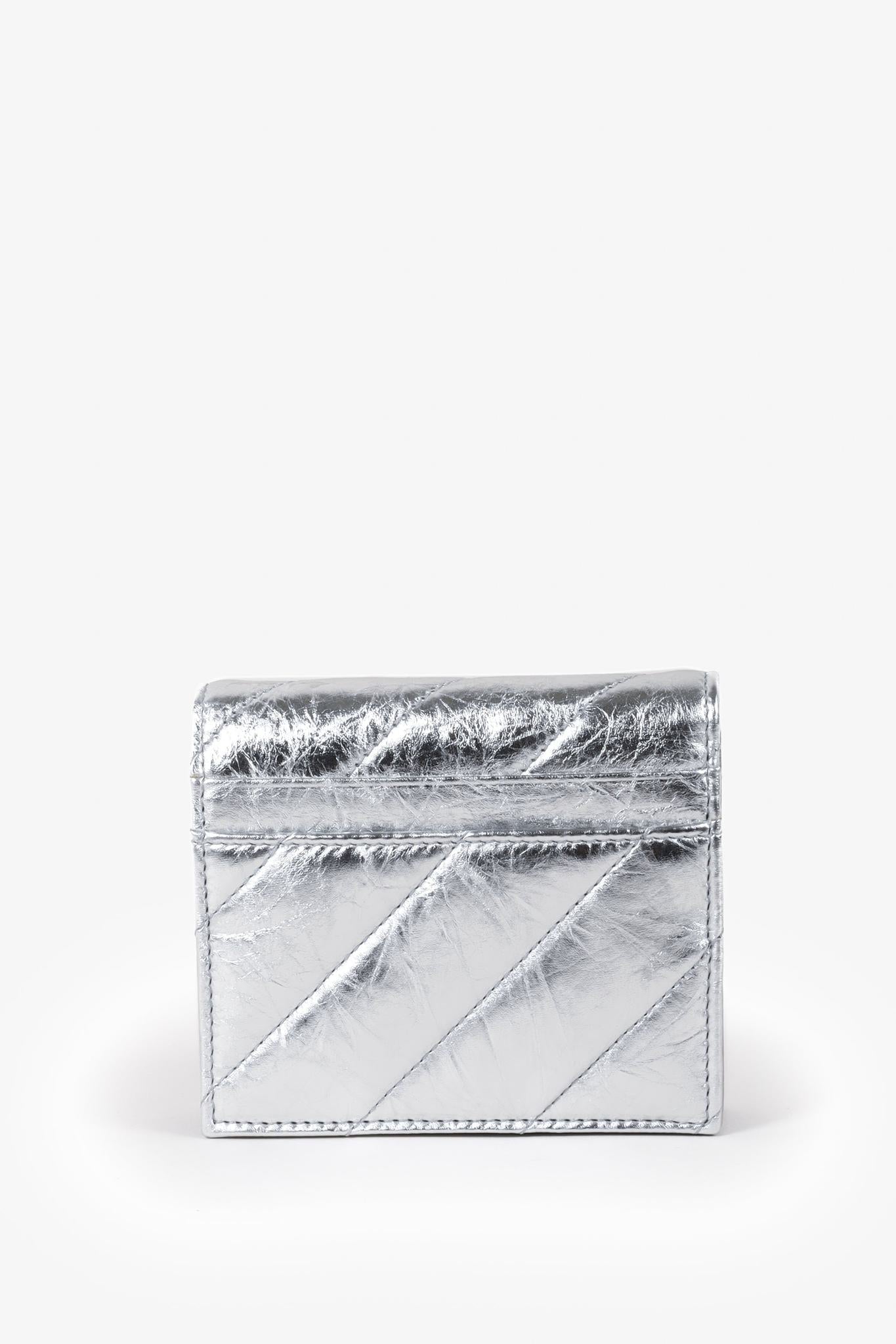 Balenciaga Crush Metallized Quilted Wallet