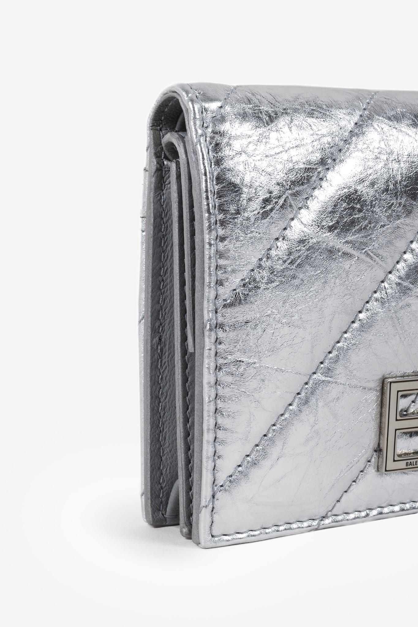 Balenciaga Crush Metallized Quilted Wallet