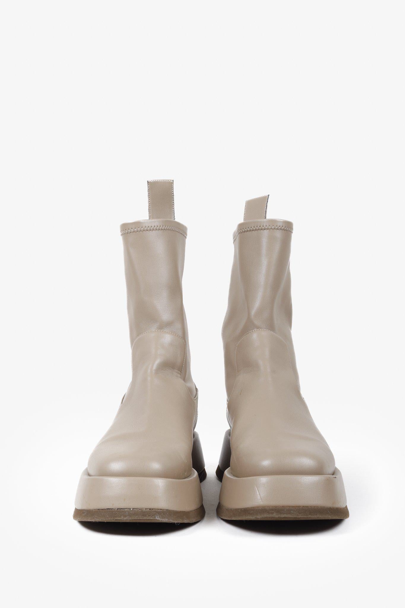 GIA BORGHINI x RHW Rosie11 Ankle Boots Leather Platform Chelsea Boot