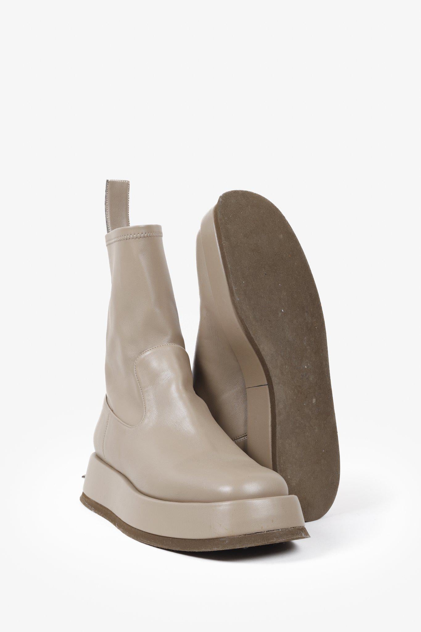 GIA BORGHINI x RHW Rosie11 Ankle Boots Leather Platform Chelsea Boot