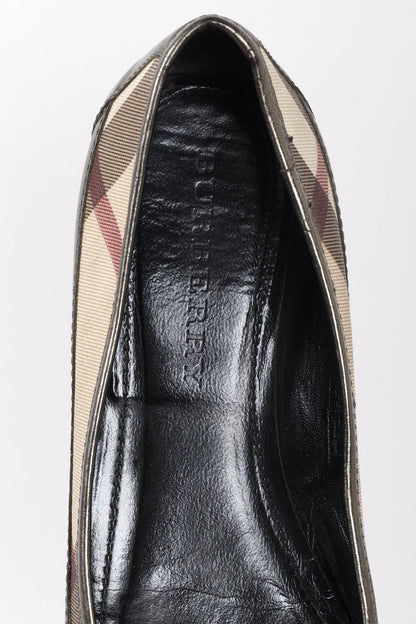 Burberry Bronze Nova Check Buckle Flats