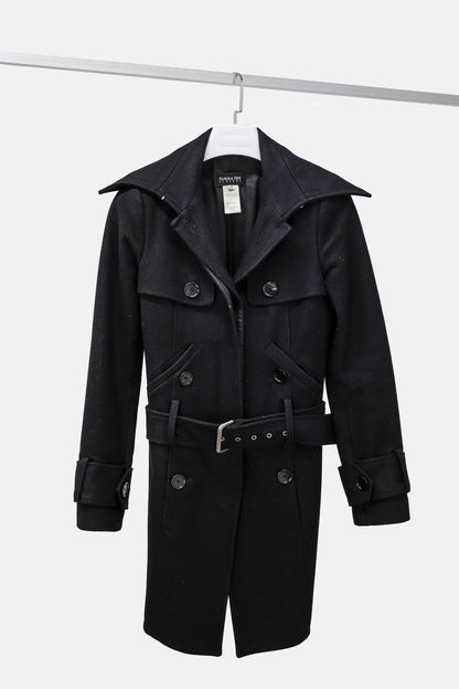 Patrizia Pepe Black Wool Peacoat