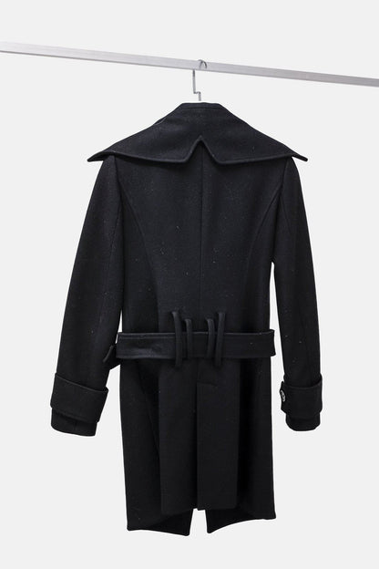 Patrizia Pepe Black Wool Peacoat