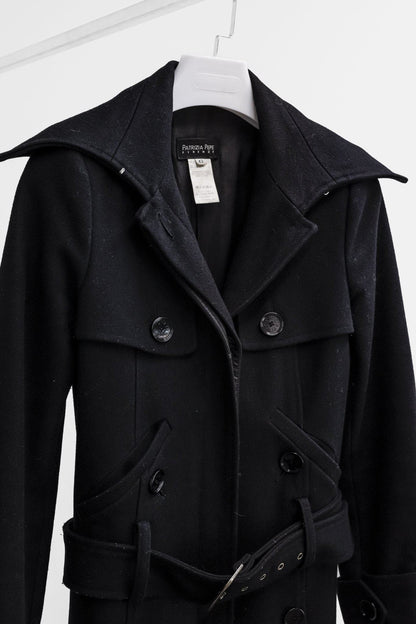 Patrizia Pepe Black Wool Peacoat