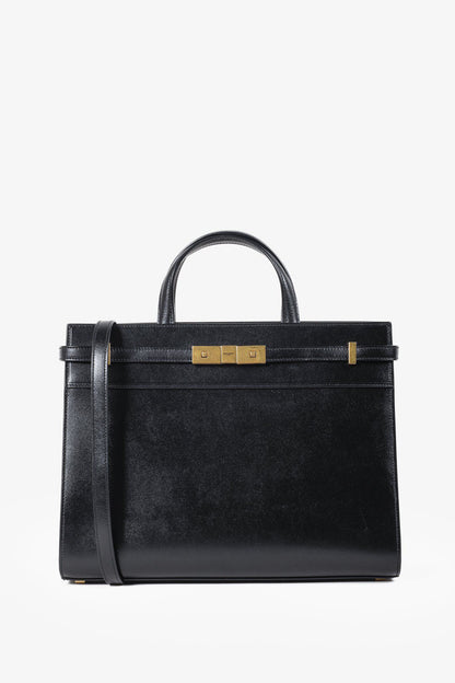 Saint Laurent 2019 Manhattan Medium Black Leather Tote