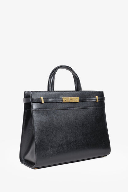 Saint Laurent 2019 Manhattan Medium Black Leather Tote