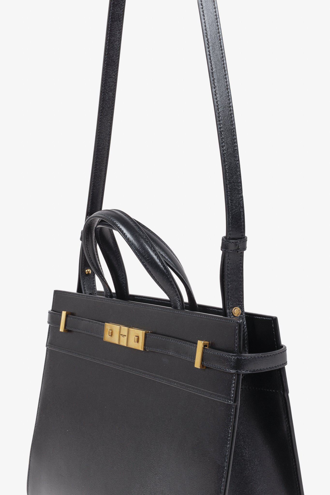 Saint Laurent 2019 Manhattan Medium Black Leather Tote