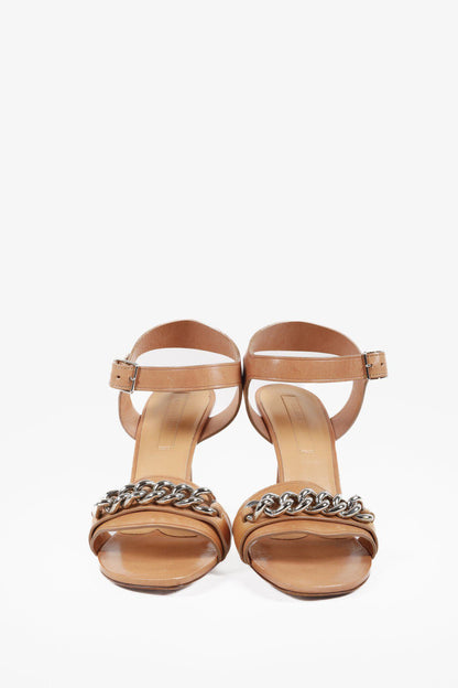 Céline Chain Link Tan Leather Sandals