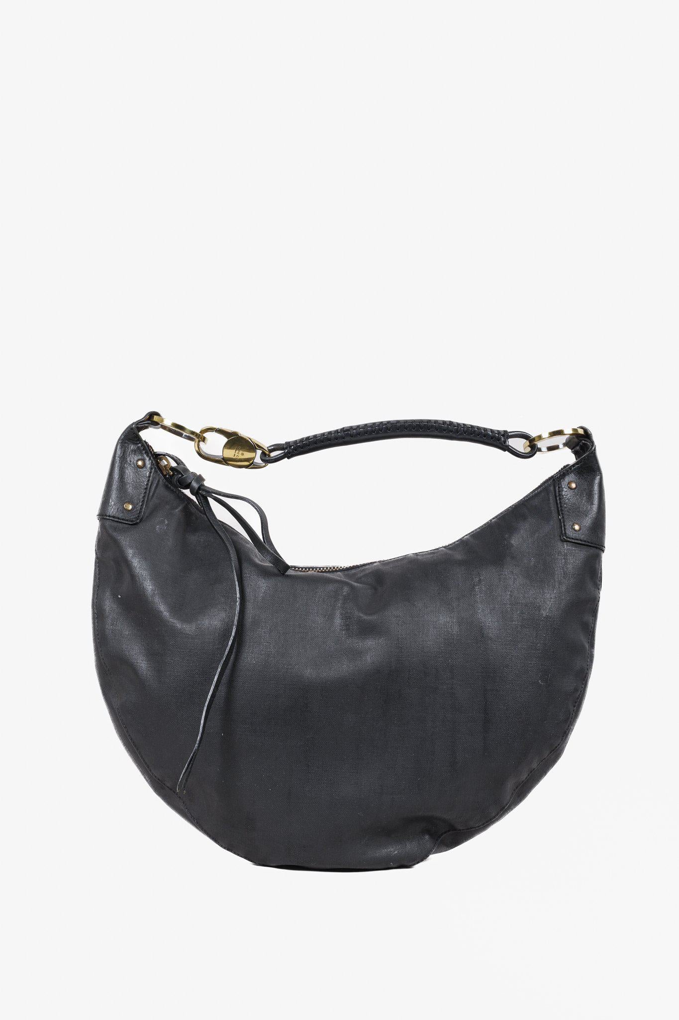 Gucci Black Half-Moon Hobo Shoulder Bag