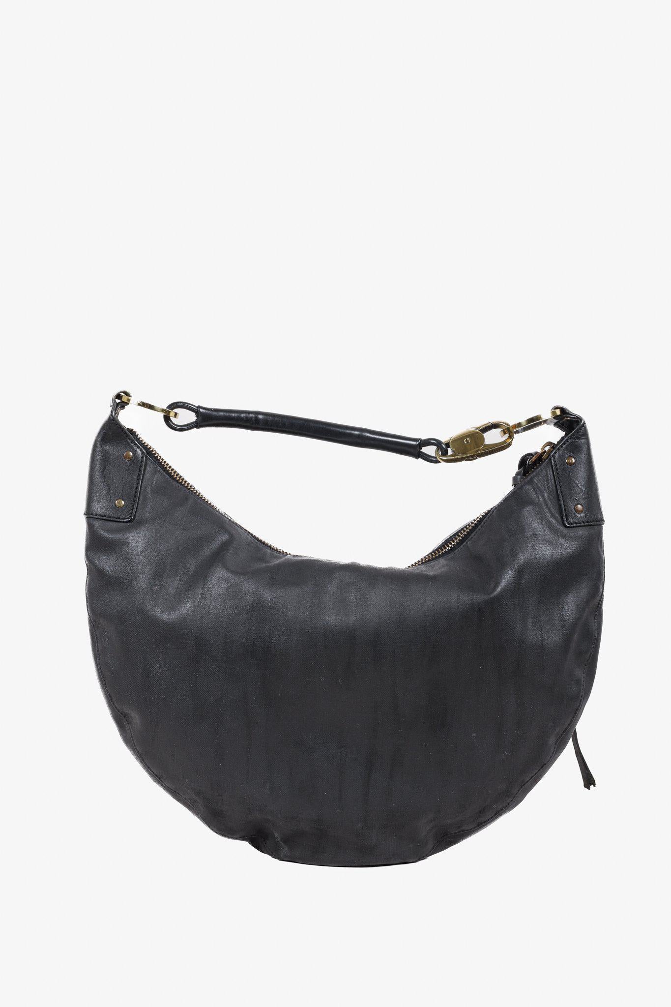 Gucci Black Half-Moon Hobo Shoulder Bag