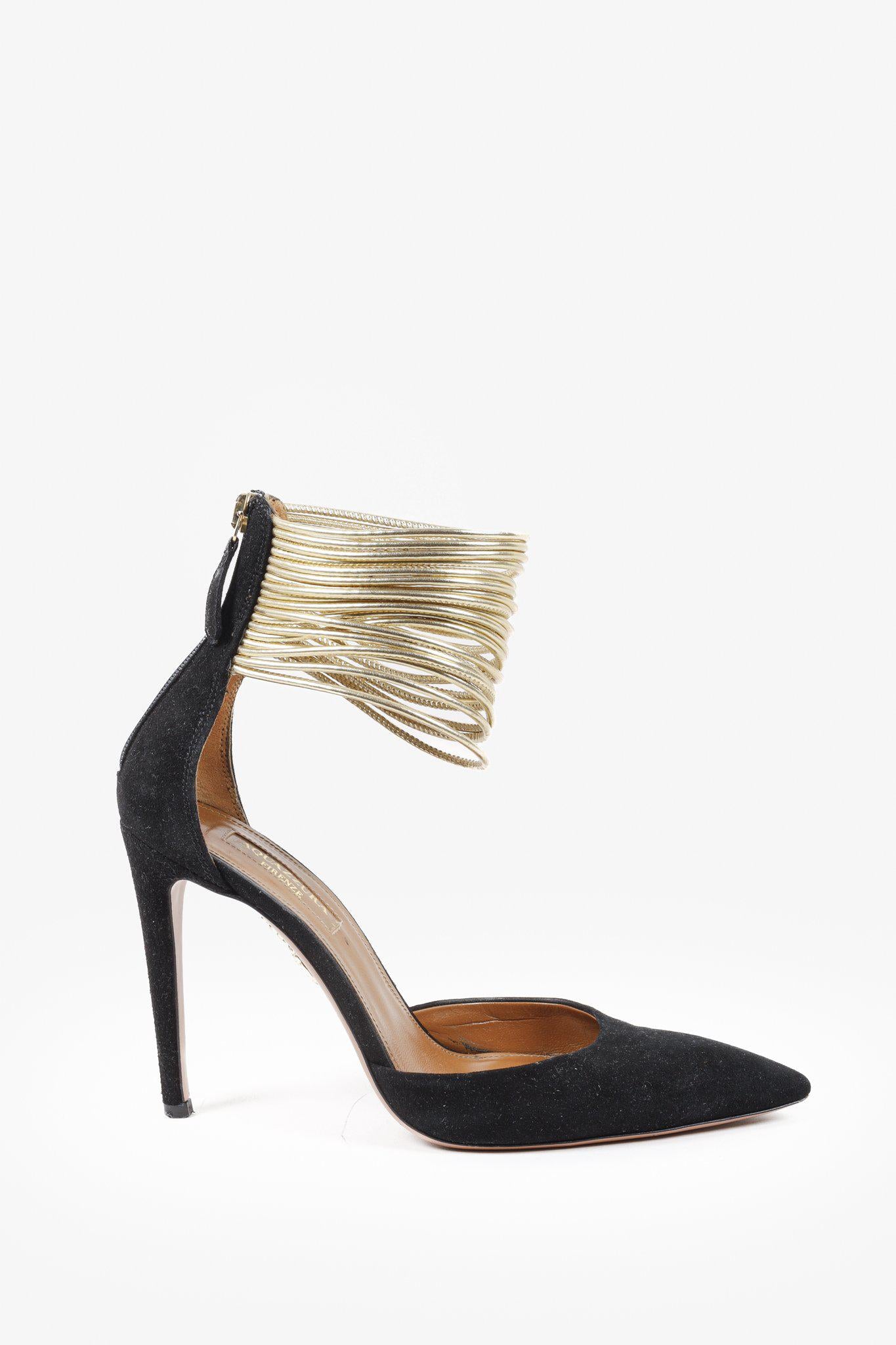 Aquazzura Black Suede Hello Lover 105 Heels