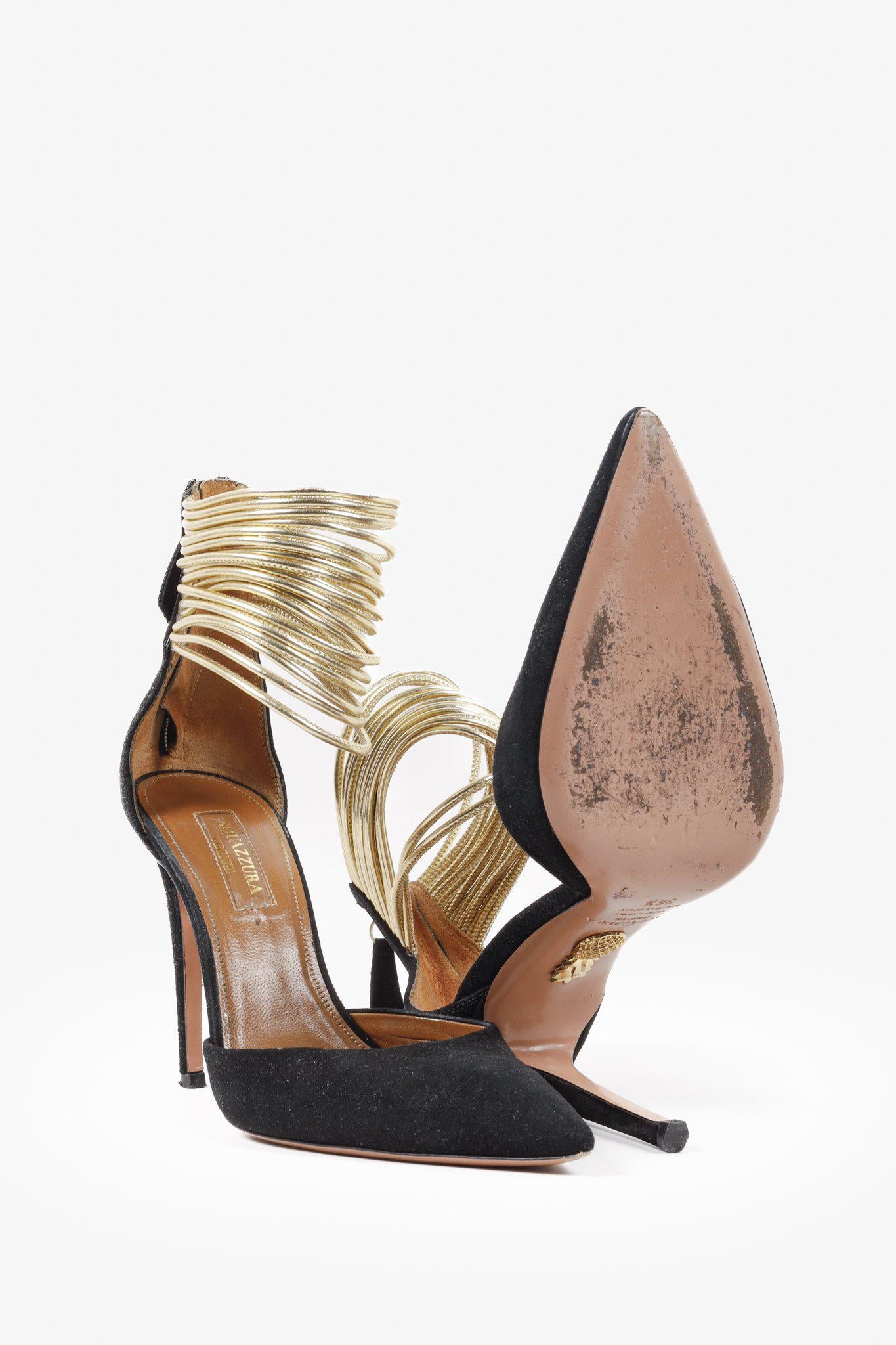 Aquazzura Black Suede Hello Lover 105 Heels