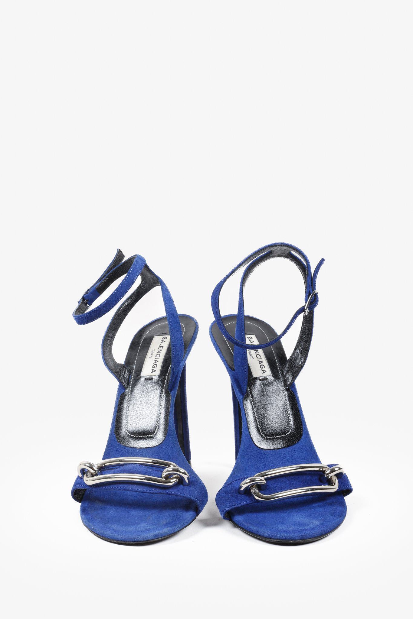 Balenciaga Electric Blue Suede Sandals