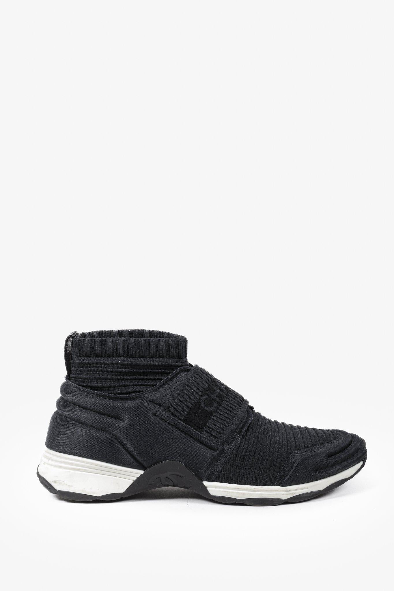 Chanel 2017 Neoprene High-Top Sock Sneakers