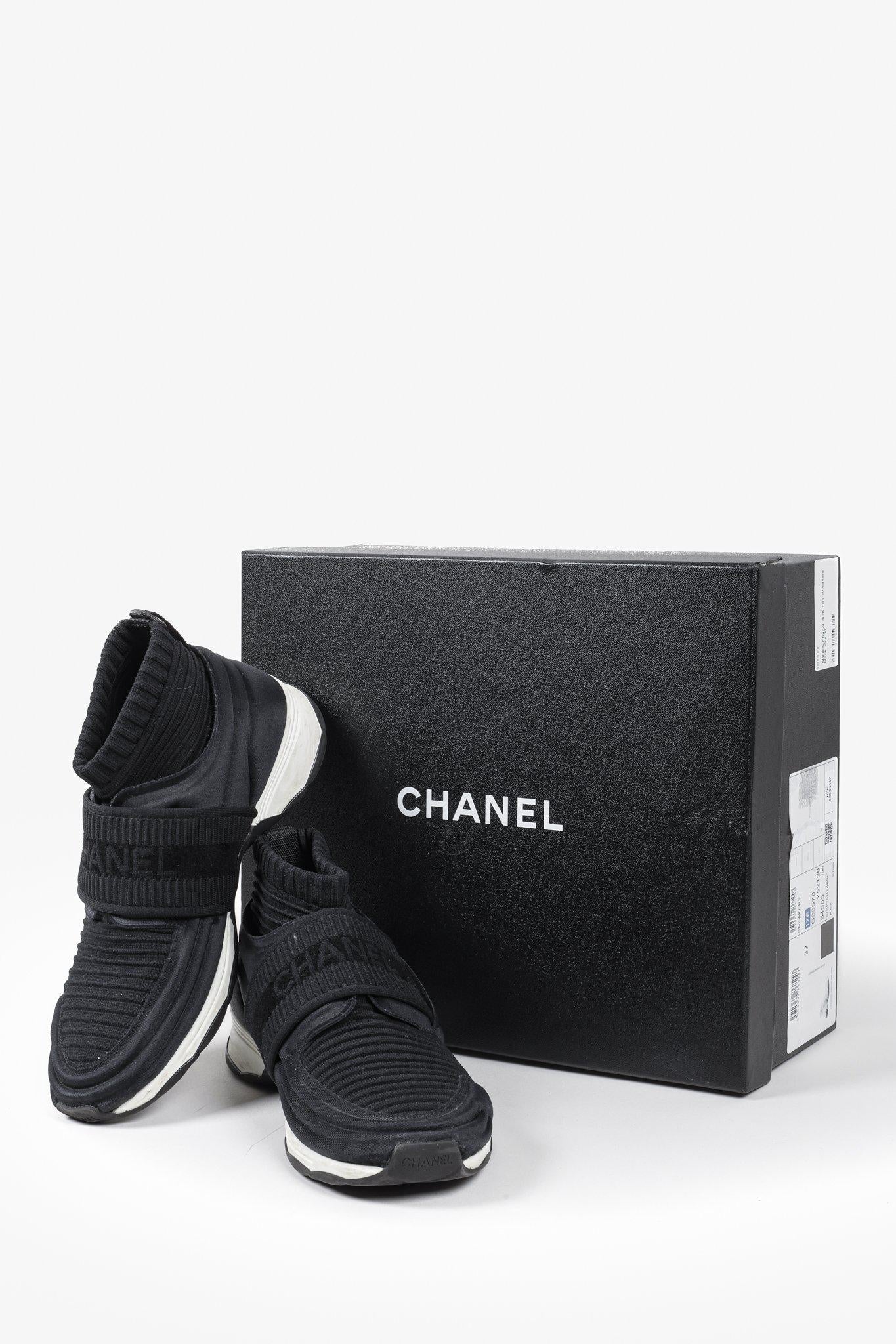 Chanel 2017 Neoprene High-Top Sock Sneakers