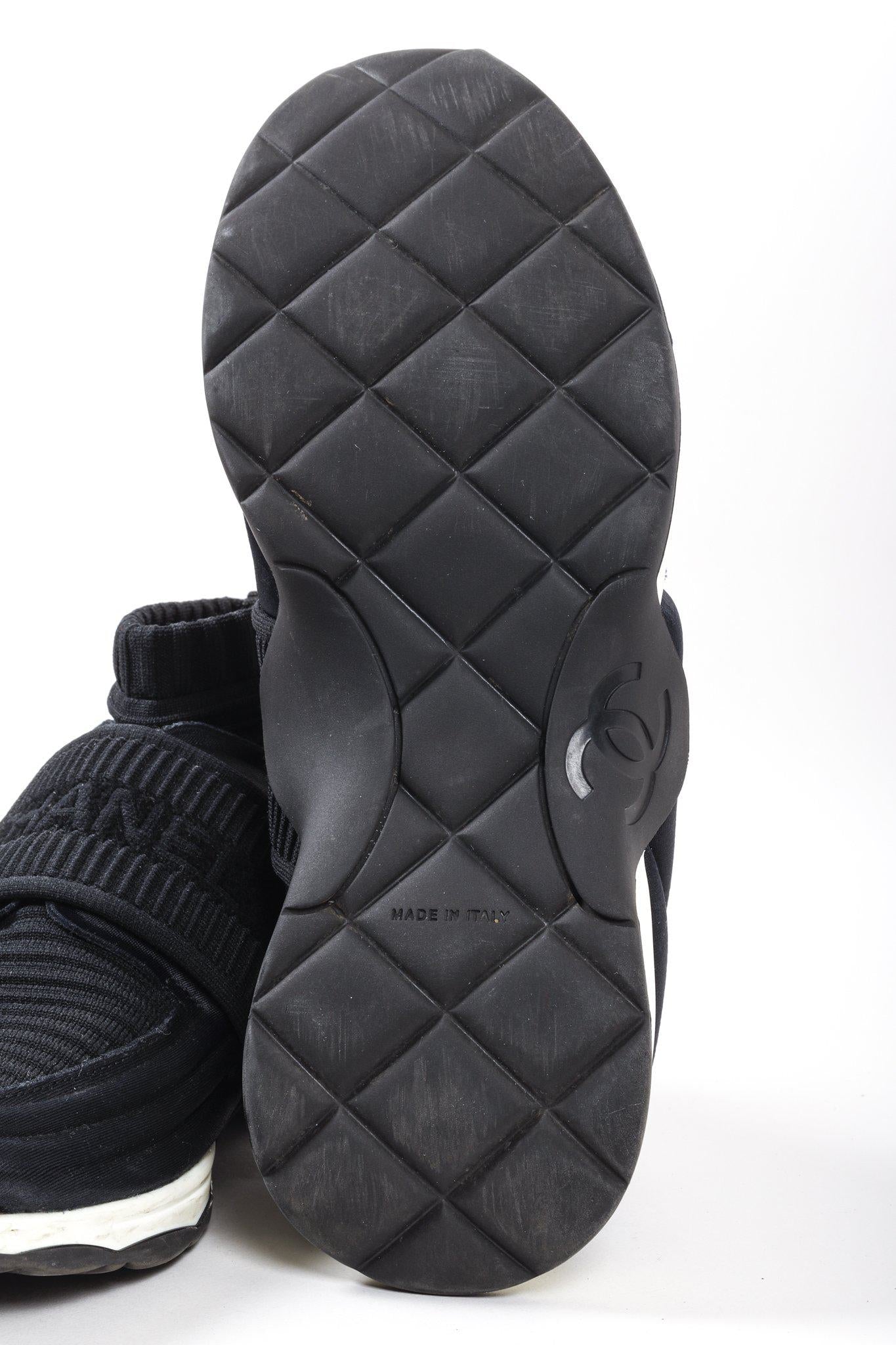 Chanel 2017 Neoprene High-Top Sock Sneakers