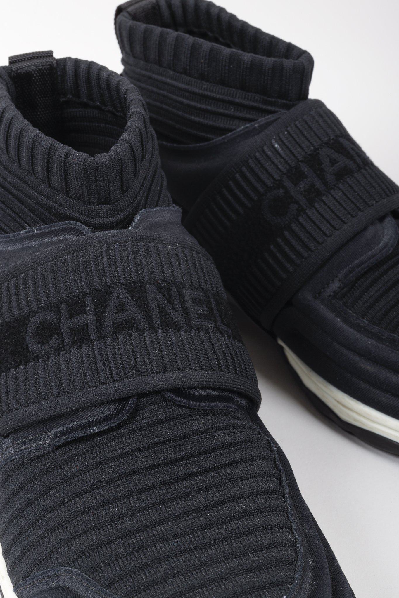 Chanel 2017 Neoprene High-Top Sock Sneakers