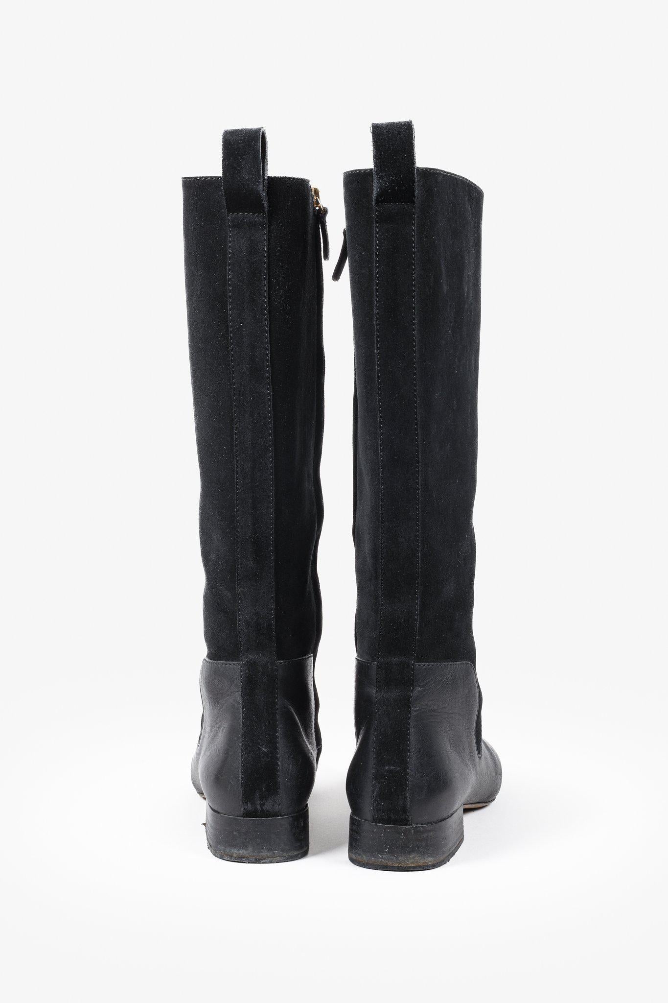 Chloe Dory Black Tall Flat Riding Boots