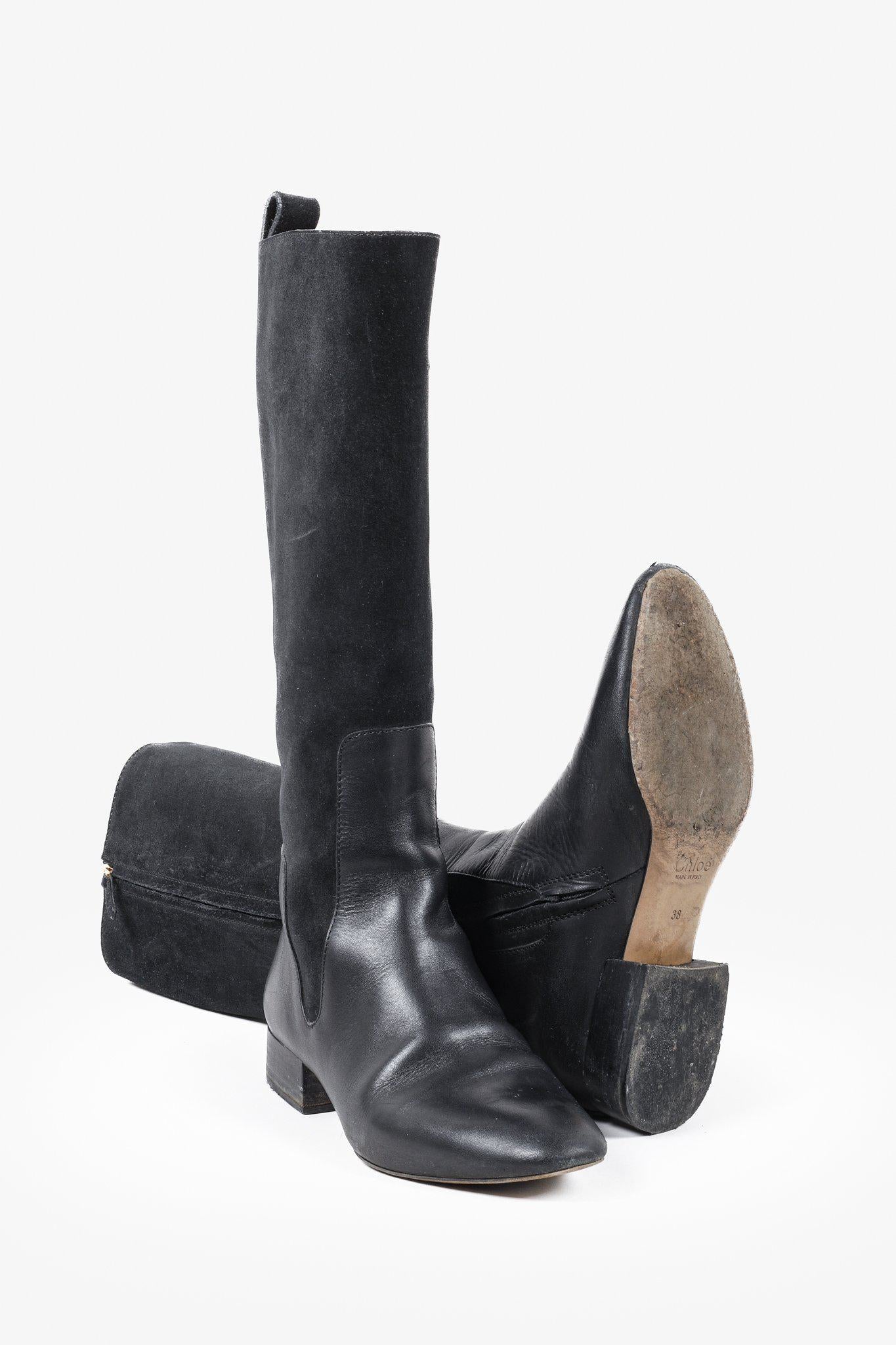 Chloe Dory Black Tall Flat Riding Boots