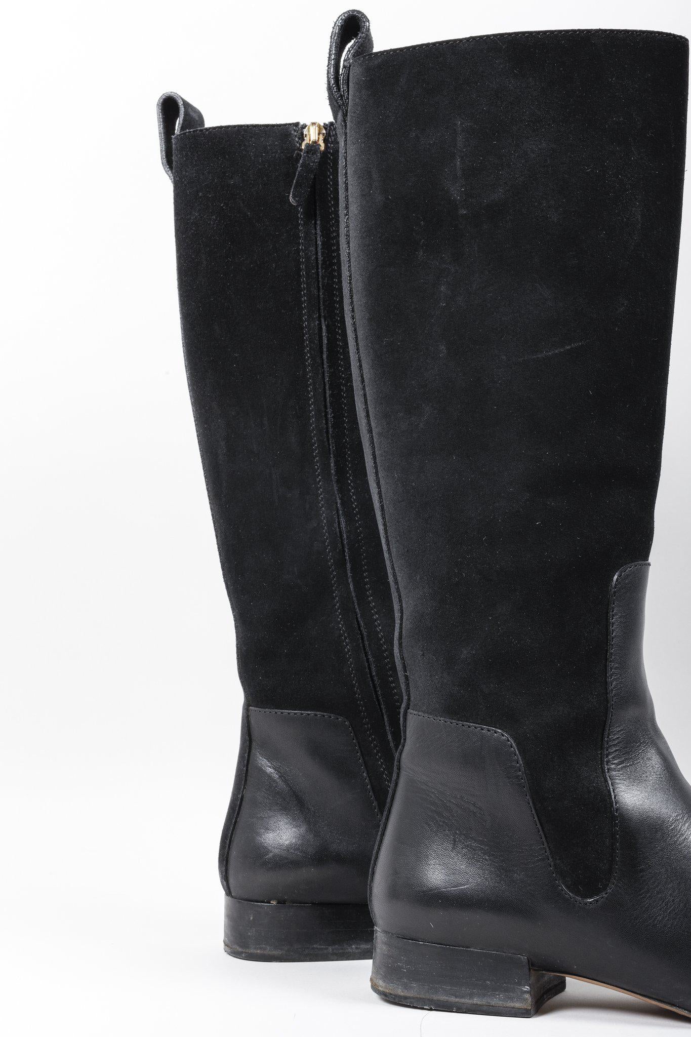 Chloe Dory Black Tall Flat Riding Boots