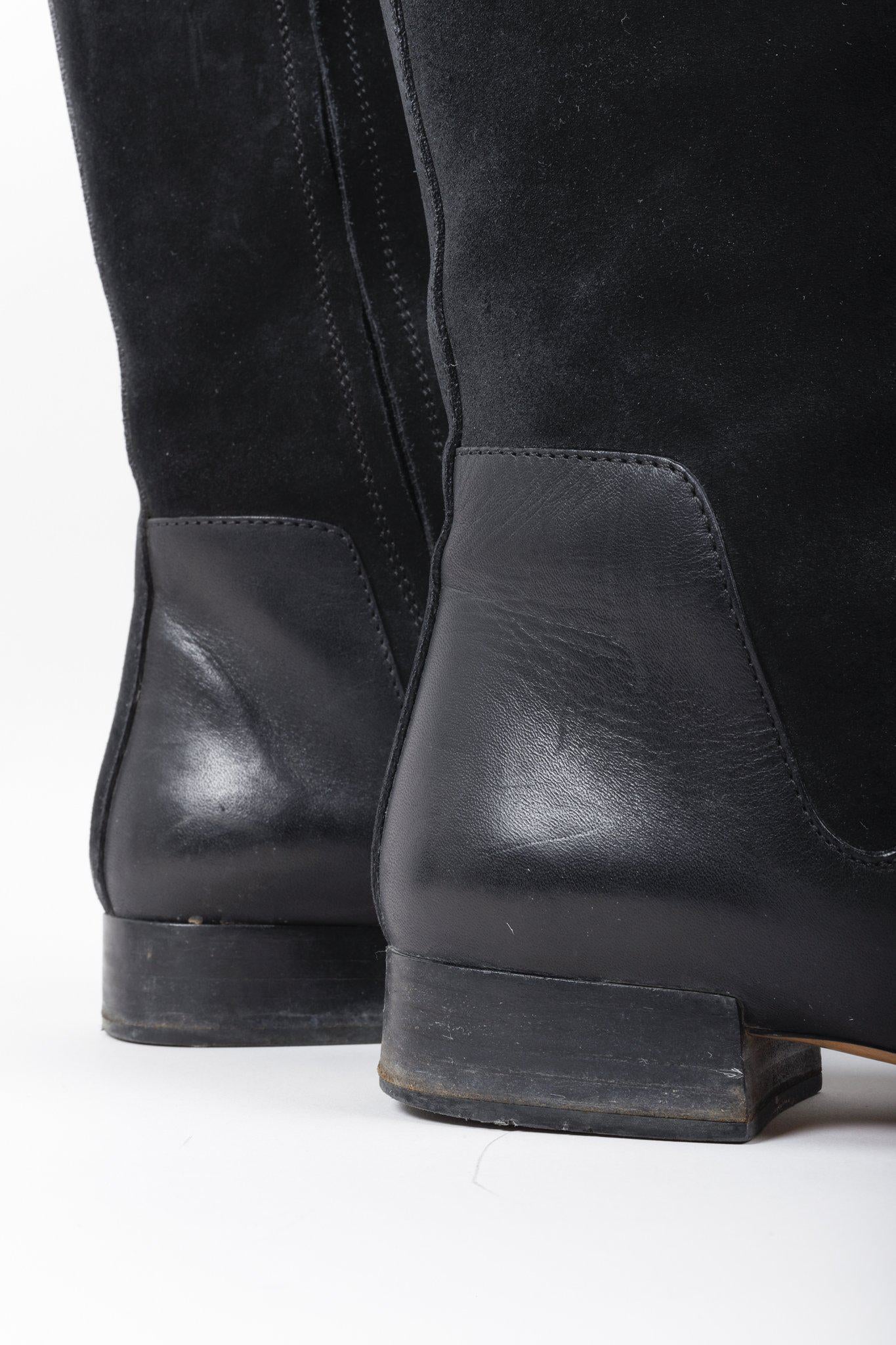 Chloe Dory Black Tall Flat Riding Boots