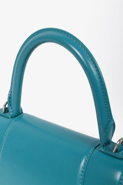 Balenciaga Hourglass Small Leather Bag in Teal