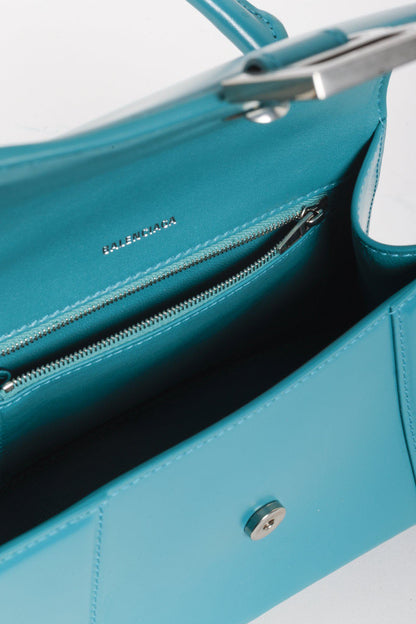 Balenciaga Hourglass Small Leather Bag in Teal