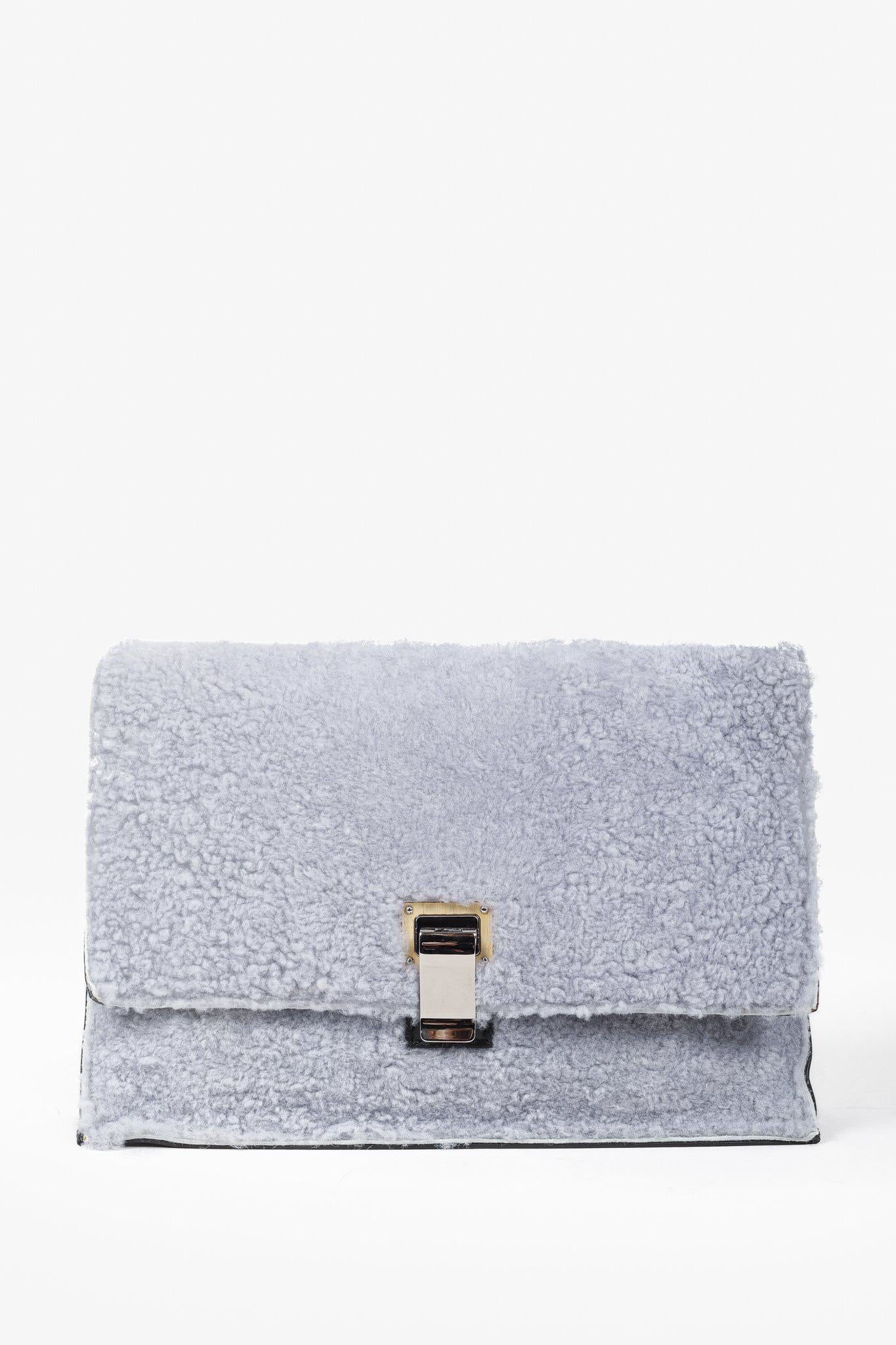 Proenza Schouler Fall 2013 Lavender Shearling Lunch Clutch