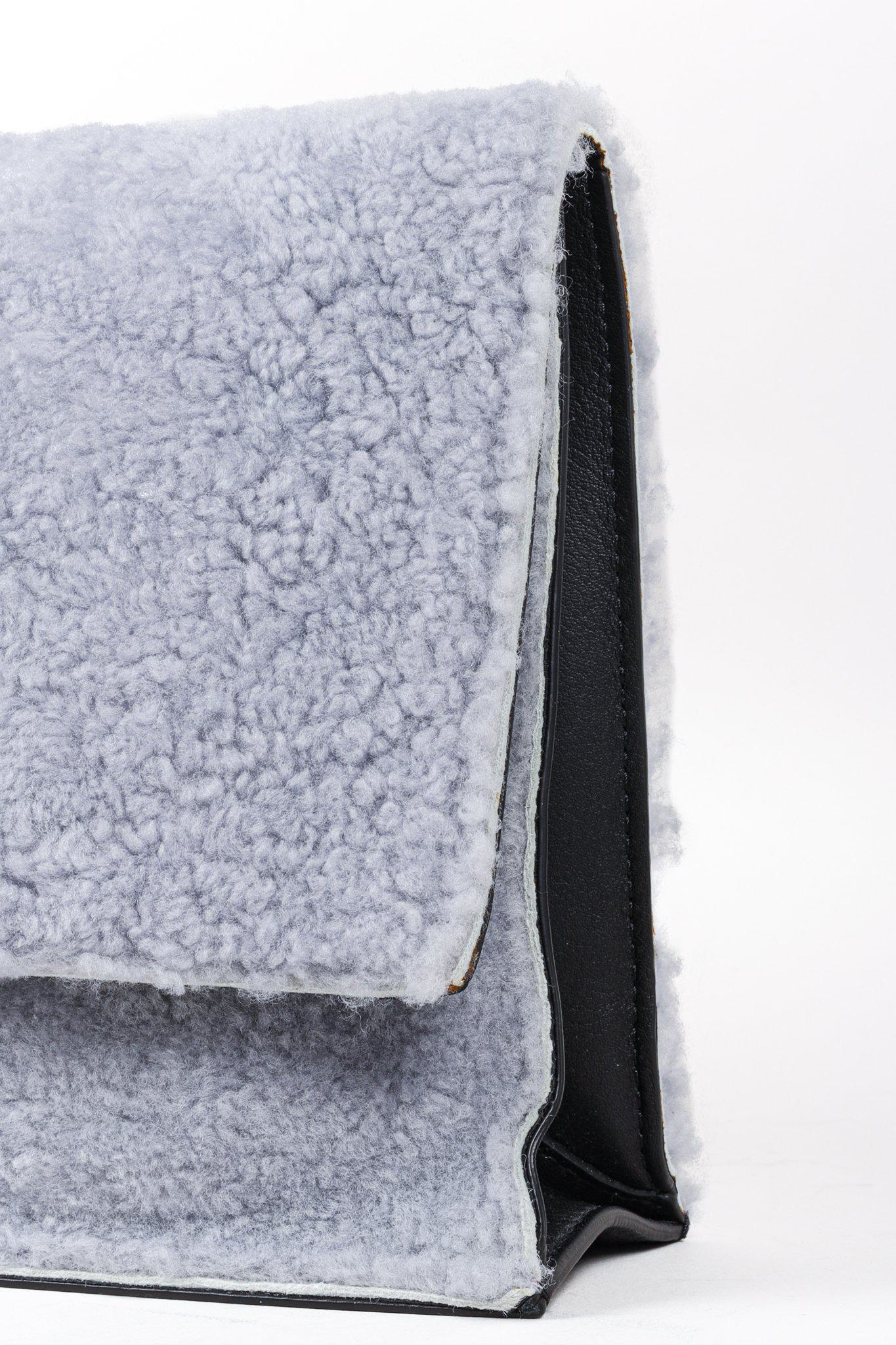 Proenza Schouler Fall 2013 Lavender Shearling Lunch Clutch