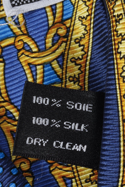 Versace Blue and Gold Silk Tie