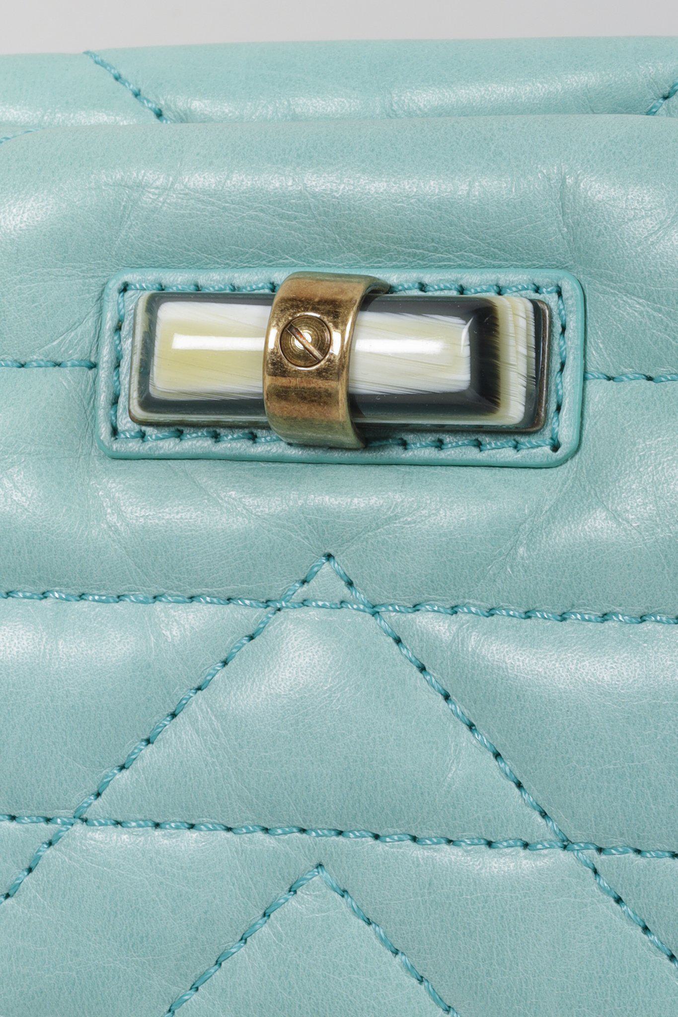 Lanvin Quilted Teal Leather Happy Crossbody Handbag