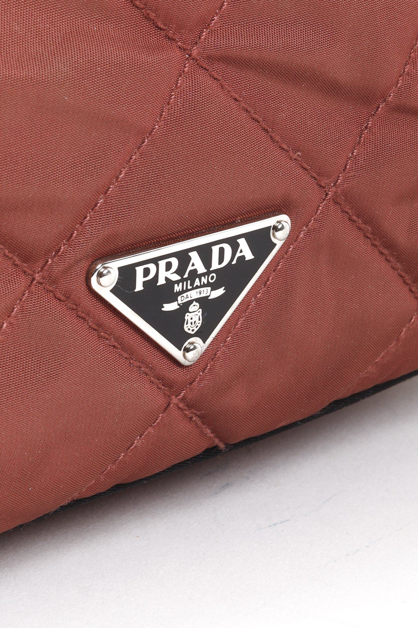 Prada Quilted Brown Nylon Small Handbag