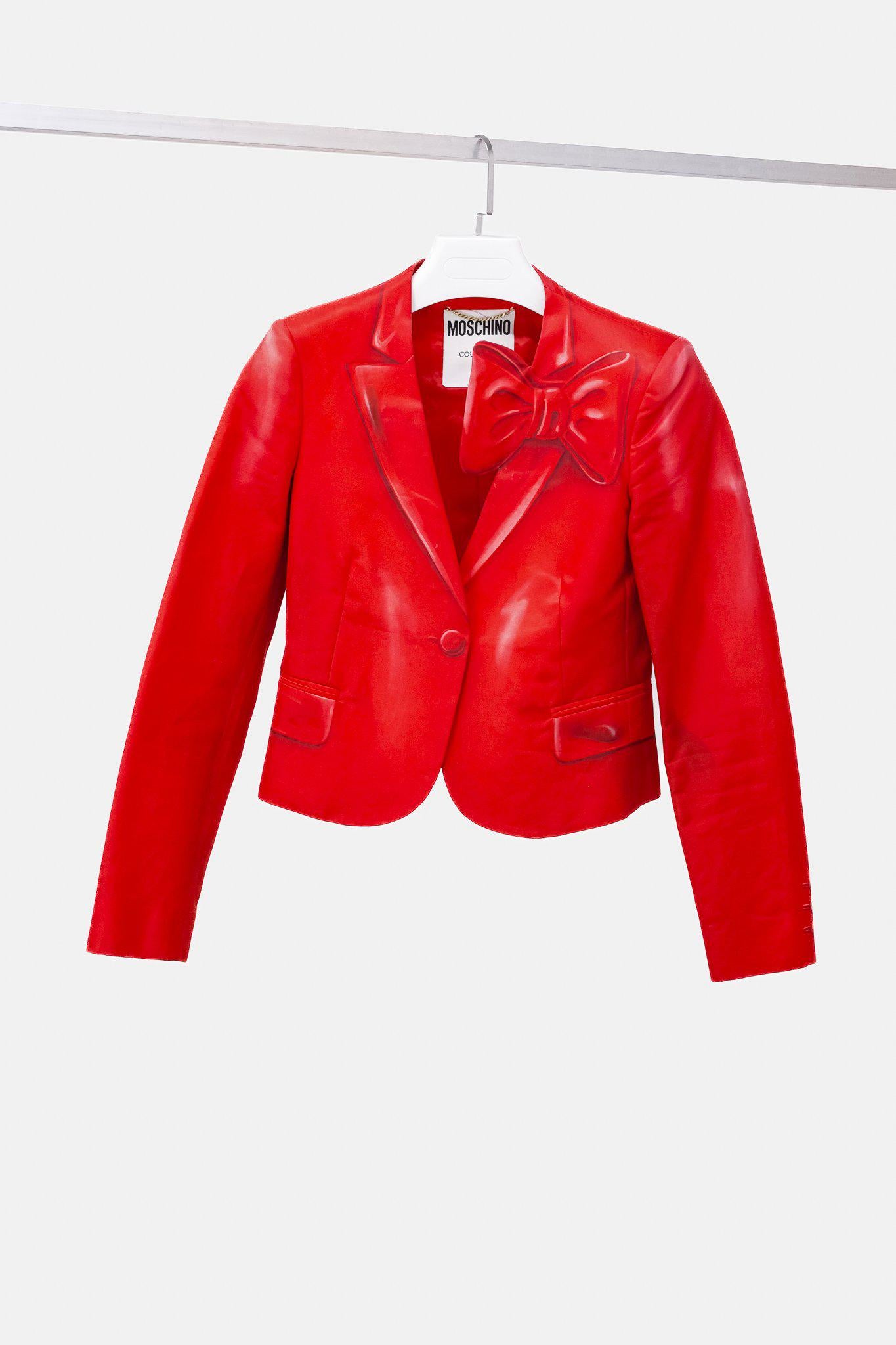 Moschino 2017 Spring/Summer 2D Red Bow Blazer