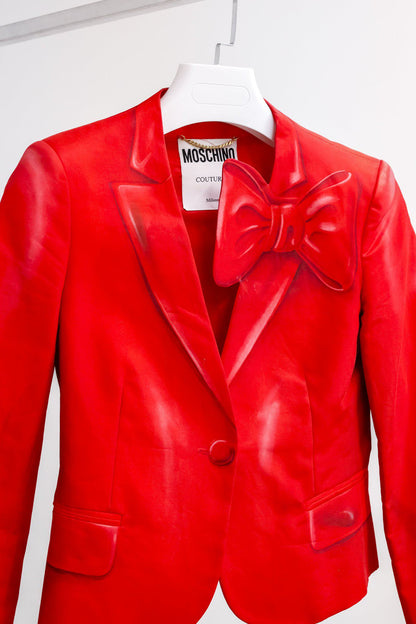 Moschino 2017 Spring/Summer 2D Red Bow Blazer