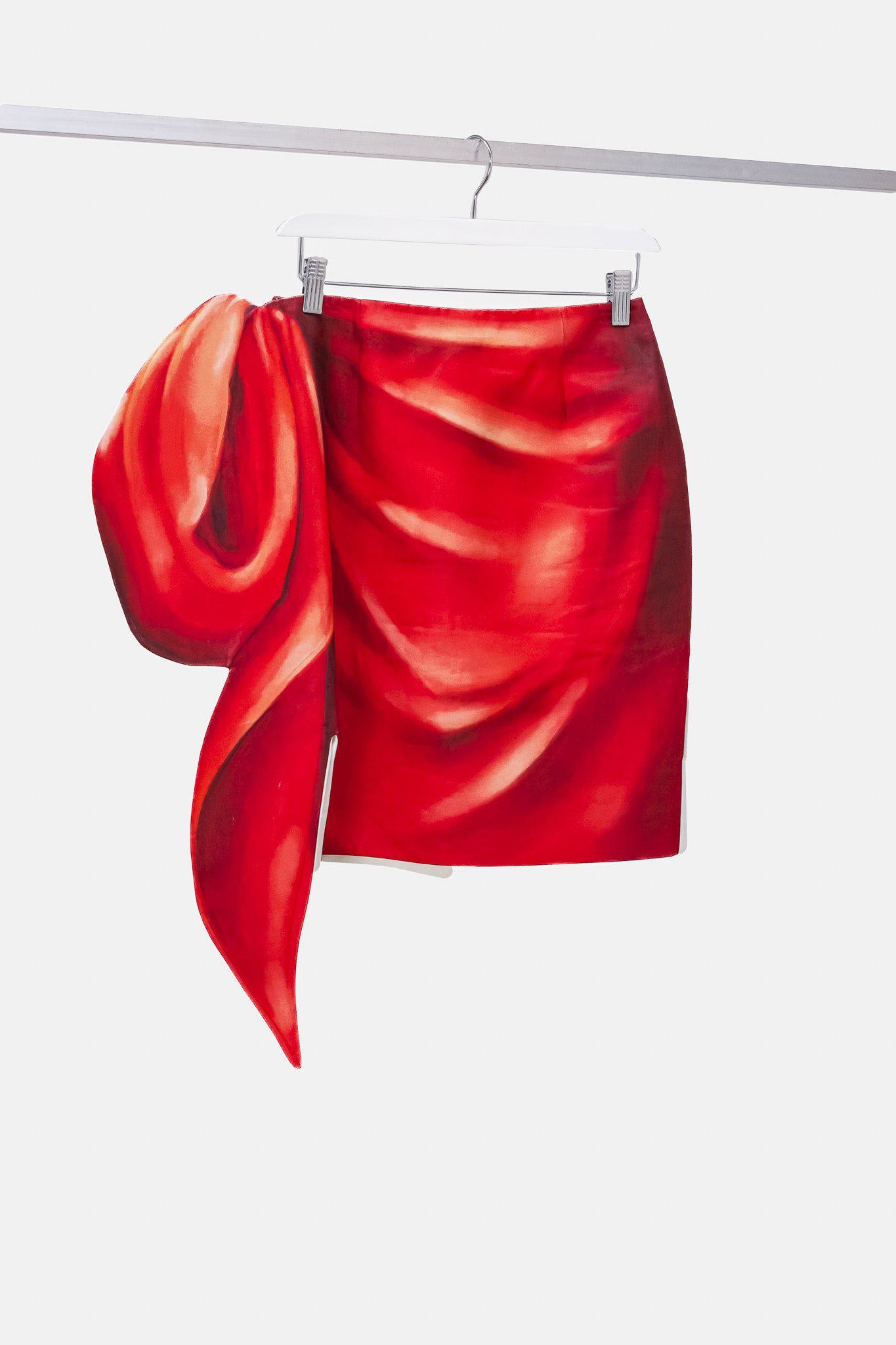 Moschino 2017 Spring/Summer 2D Red Bow Skirt