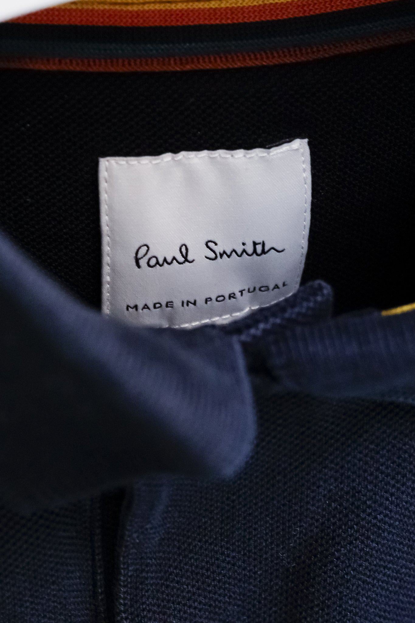 Paul Smith Paint Splatter Navy Blue Polo Shirt