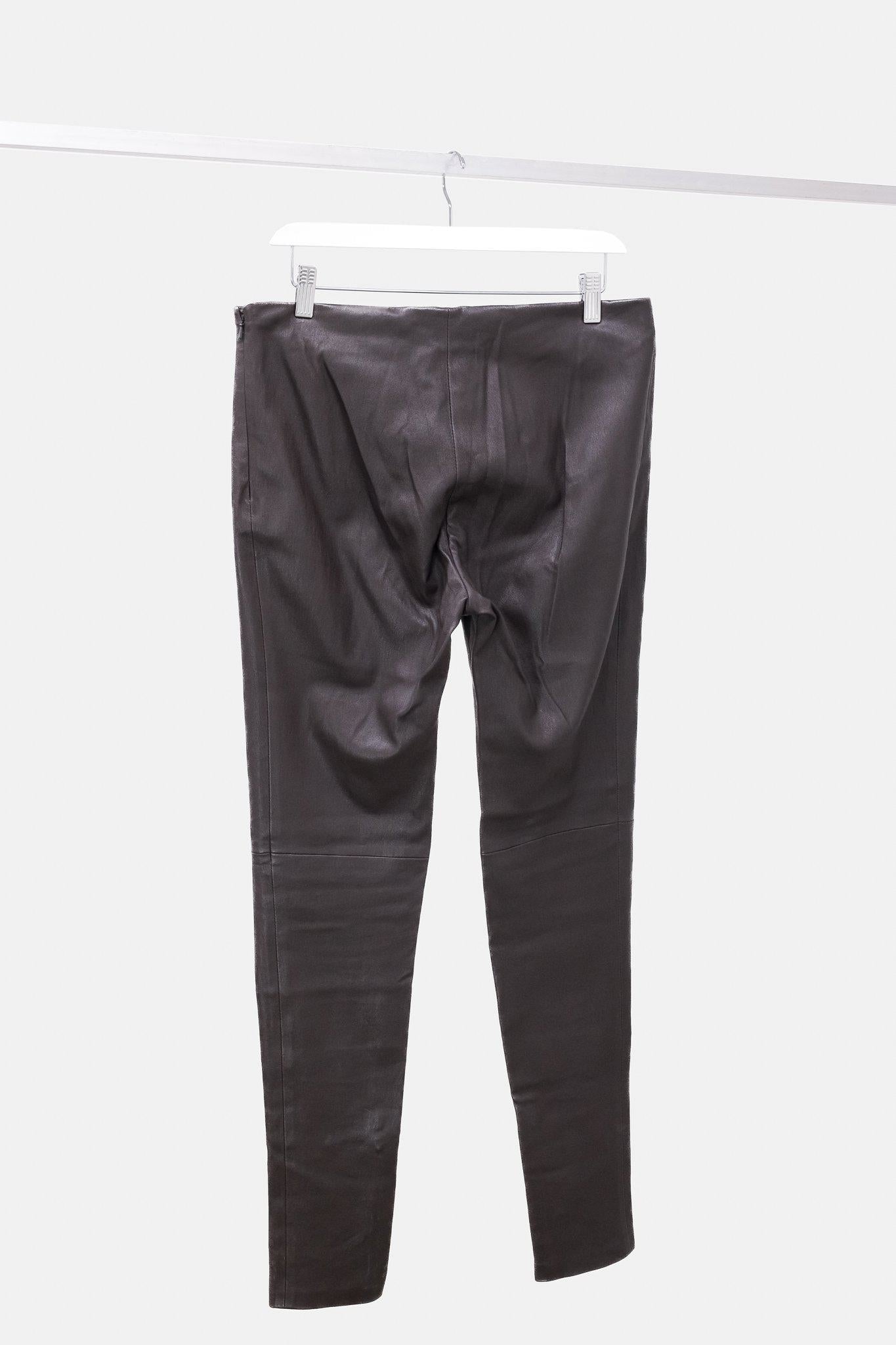 Balenciaga Dark Brown Leather Tapered Pants