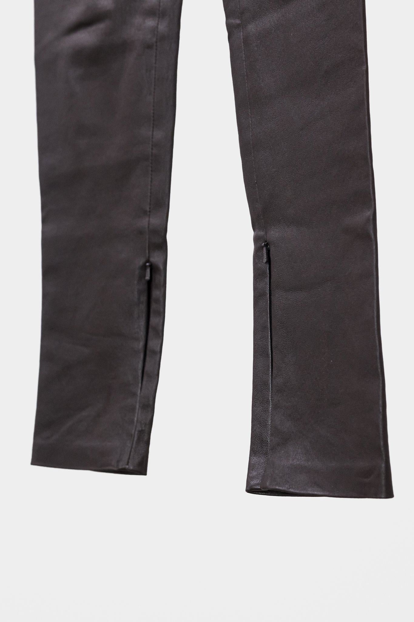 Balenciaga Dark Brown Leather Tapered Pants