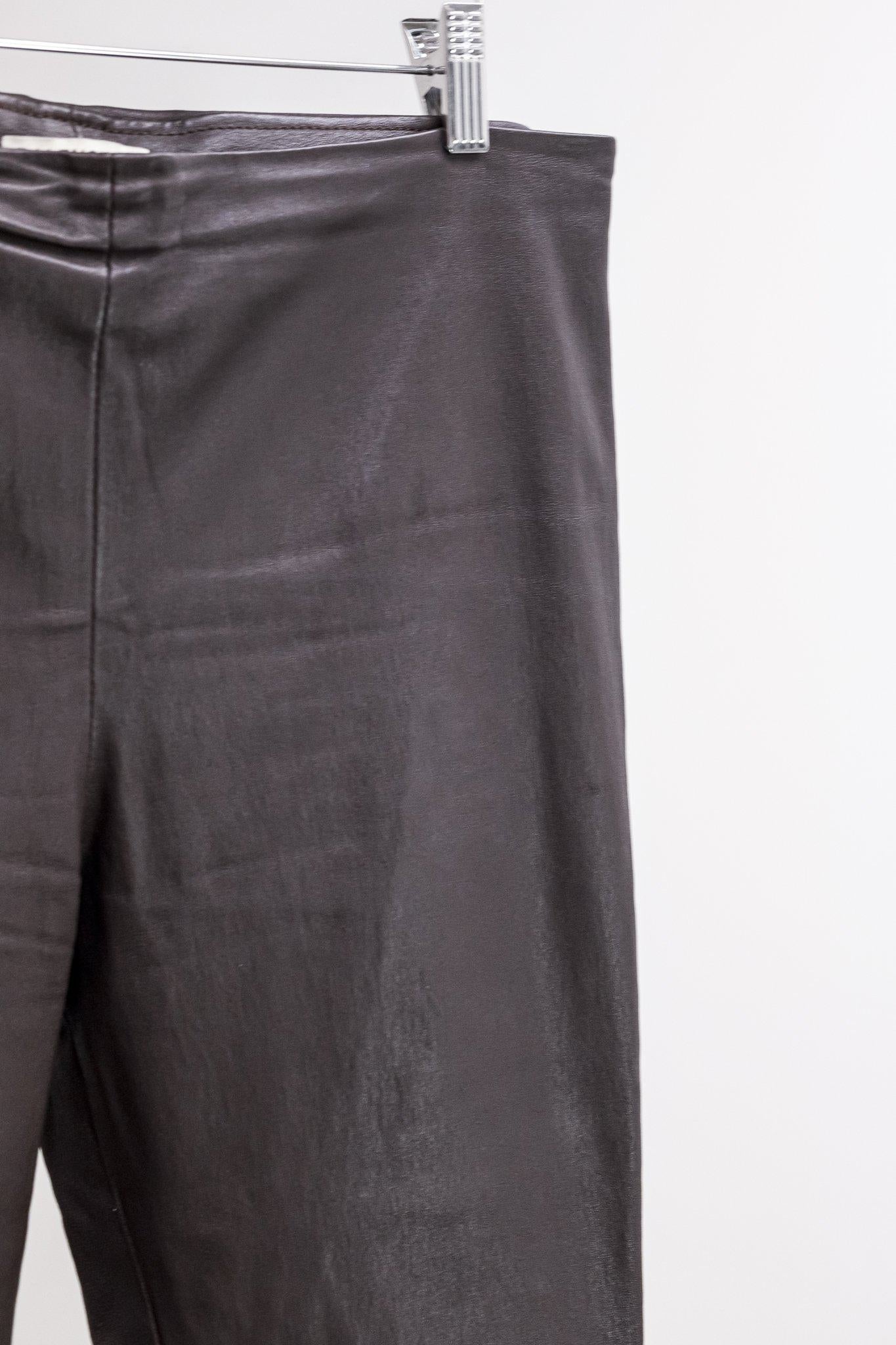 Balenciaga Dark Brown Leather Tapered Pants