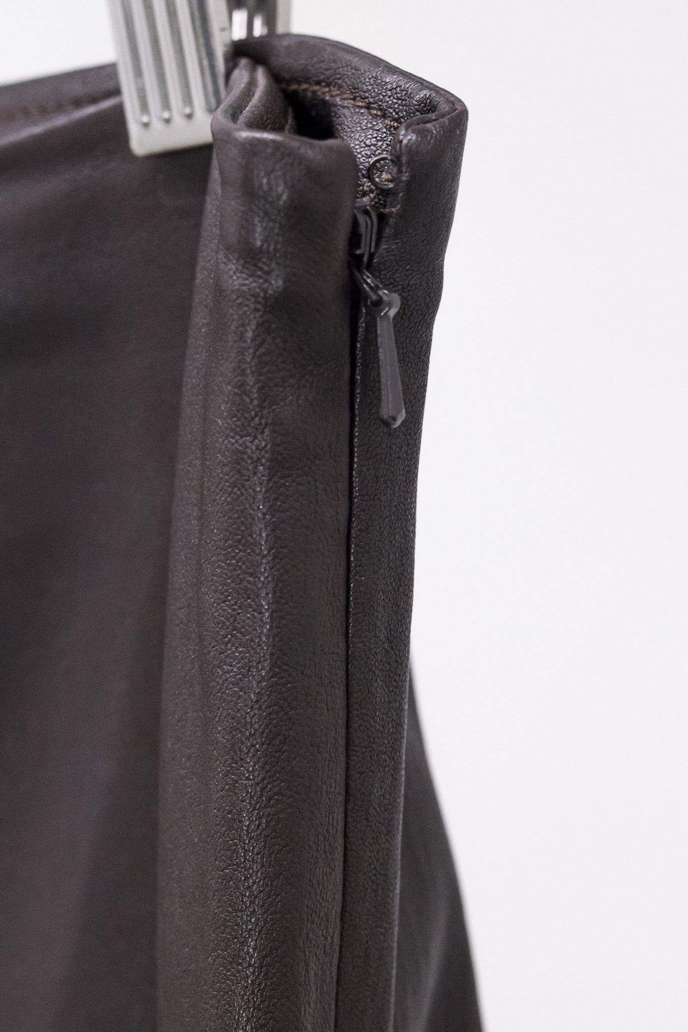 Balenciaga Dark Brown Leather Tapered Pants