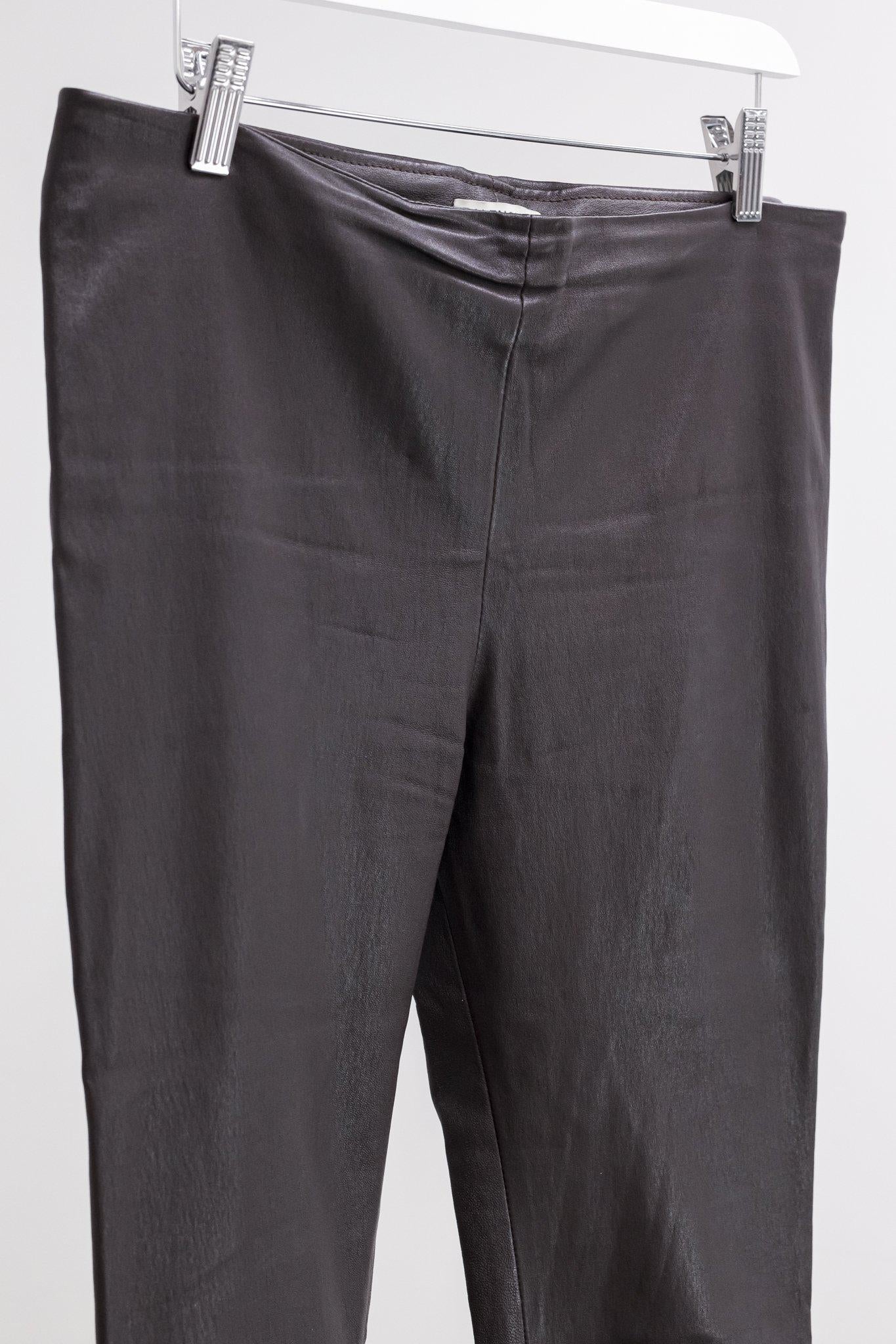 Balenciaga Dark Brown Leather Tapered Pants