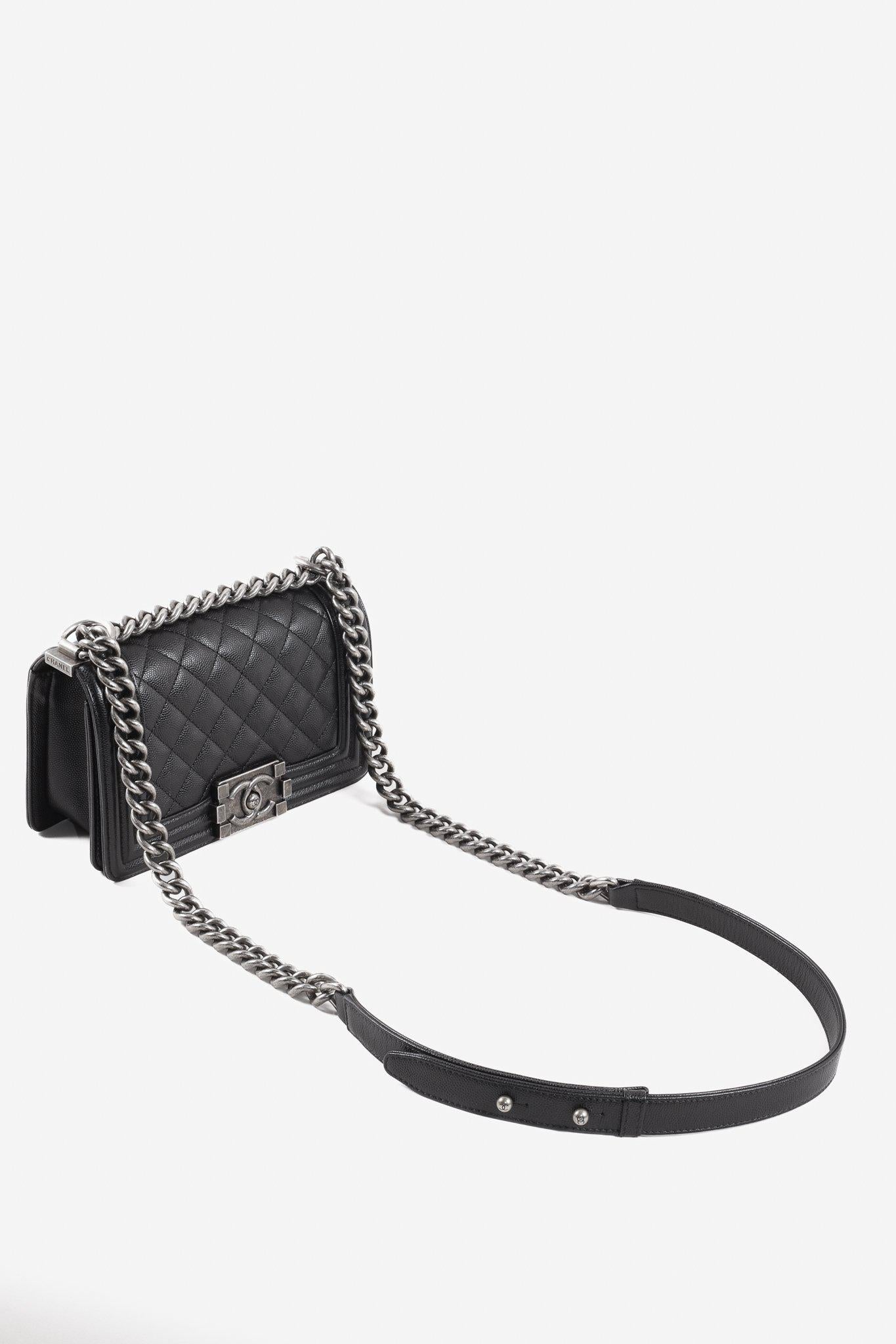 Chanel Boy Flap Small Bag in Black Caviar