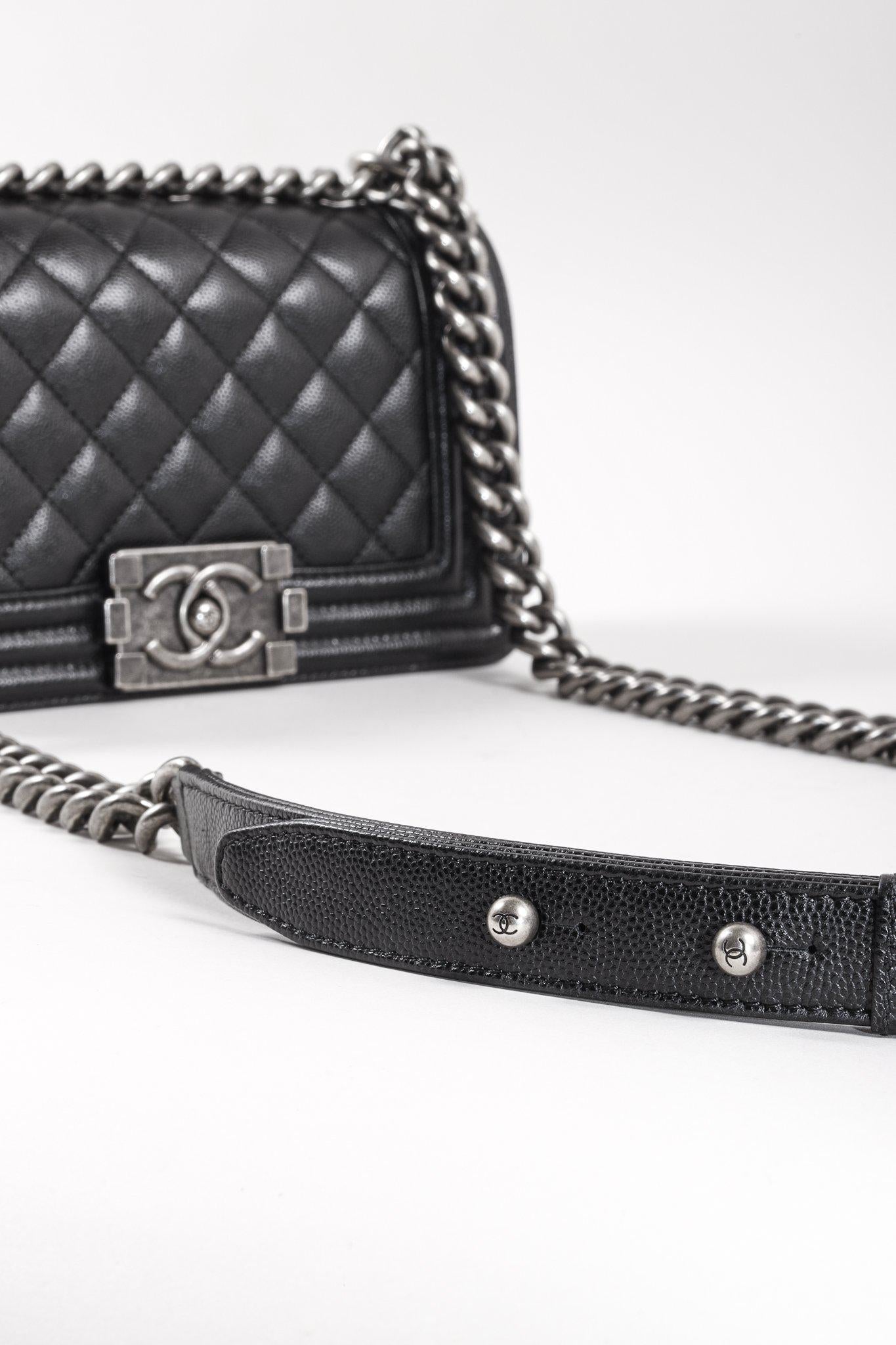 Chanel Boy Flap Small Bag in Black Caviar